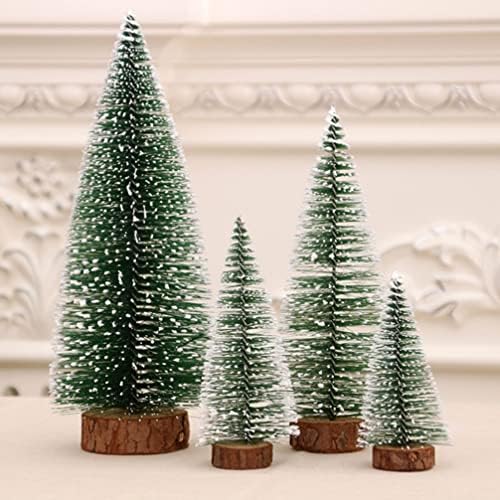 Нуобести Минијатурна Четка За Шишиња За Новогодишна Елка Мини Дрвја Мали Вештачки Мини Модел Снежни Дрвја За Минијатурни Сцени,