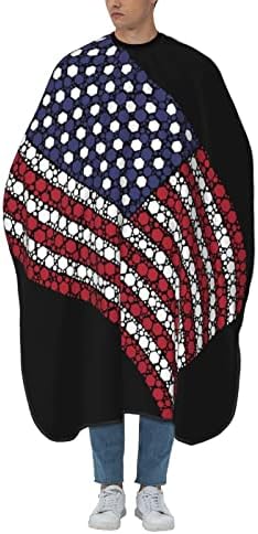 Кејп за фризура, мавтајќи со стилизирање на знамето на САД на исполнет шестоаголник за мажи жени за фризури престилка од наметка за коса за
