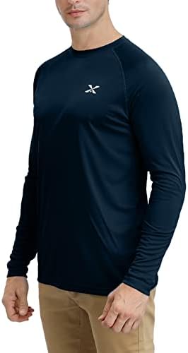 Машки UPF 50+ Долги ракави Сонце кошули УВ Заштита Брзо суво лесна кошула за пешачење риболов за пливање маица за пливање