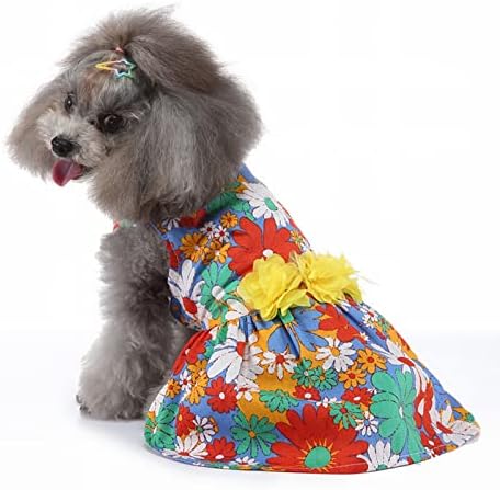 Девојки кутре кошули за мали кучиња слатко милениче печатено здолниште за дишење лето без ракави кошула удобна кучиња кошула за