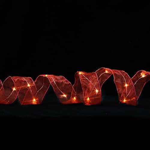 DBYLXMN Божиќна лента самовила за самовила, Божиќни предводени светла, двојни ленти со жица, украсување на новогодишна боја, светкава