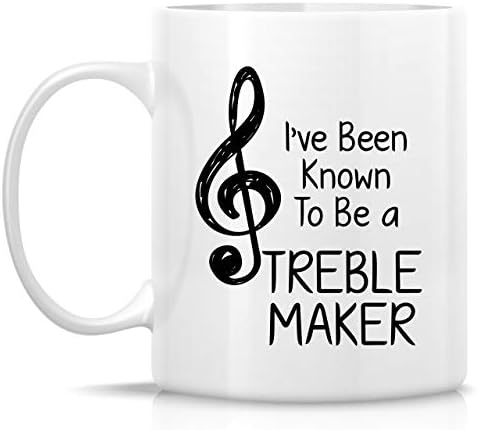 Смешна кригла Retreez - За мене е познато дека сум креатор музички музички музичар 11 мл керамички кафе -керамички кафе - смешно, сарказам,