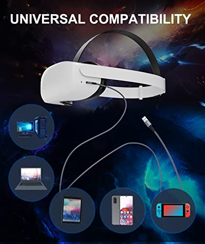 Линк Кабел 16ft Компатибилен Со Мета/Oculus Потрагата 2, Најлон Плетенка VR Линк Кабел, Пренос На Податоци Со Голема Брзина &засилувач;