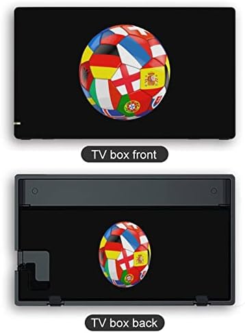 Фудбалски фудбал со налепници на налепници на Европа знамиња Персонализирана налепница за целосна обвивка компатибилен со Nintendo Switch