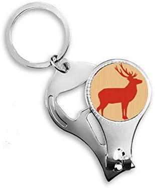 Елен животинско црвено дрво жито нокти прстен прстен клуч за шишиња со шише со шише