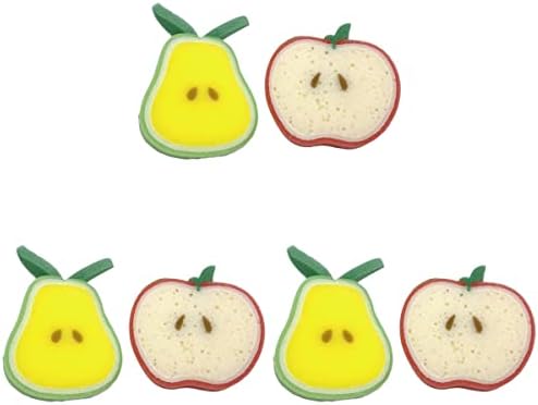 Inoomp 6 компјутери креативно овошје во форма на овошје, сунѓерски детски бања топка за капење сунѓери за тело