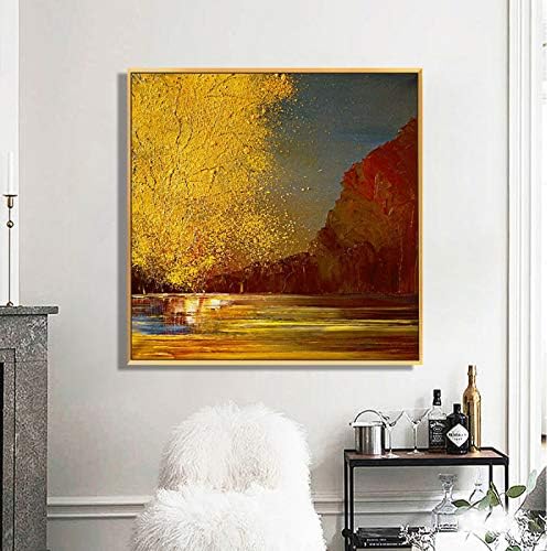 Скајнибаги масло сликарство на платно - Апстрактна златна зајдисонце уметност модерно масло сликарство на платно со голема големина