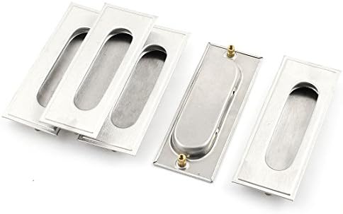 Uxcell лизгачки прозорец за влечење рачка за влечење, должина од 4,3 инчи, сребрен тон, 5-парчиња