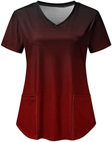Летна есенски кратки ракави Топ маица за женски мека удобна облека мода против вратот графички канцеларија за работа чистеше блуза 28