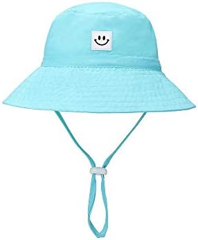 Бебе Сонце Шапка Насмевка Лице ДЕТЕ UPF 50+ Сонце Заштитни кофа Шапка Убаво Плажа шапка За Бебе девојка момче Прилагодливи Капа