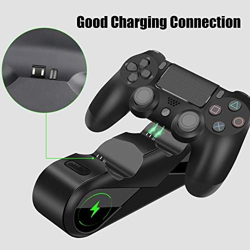 PS4 Контролер Полнач, Атола PS4 Станица За Полнење СО LED Индикатори И USB Кабел За Полнење За DualShock 4, Playstation 4 Контролер