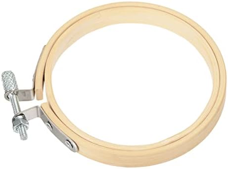Меканикситиско везење обрач 3-инчен круг бамбус круг вкрстено-бод прстен за уметнички занаетчиски украс за шиење, пакет од 3