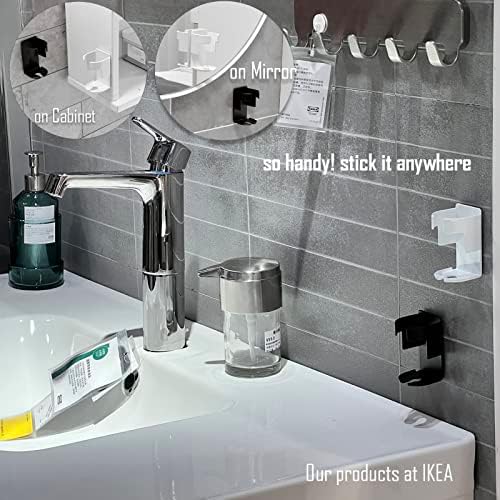 Мет црна метална електрична четка за четки за заби за монтиран wallид за бања, слот за дното за полнач и дренажа, заштеда на простор за бања,