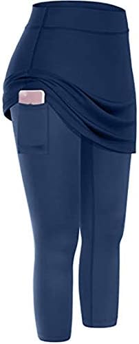 Womenенски тениски здолништа со џебови, здолништа со јога во Каприс и тениски здолништа трчаат внатрешни панталони еластични спортски