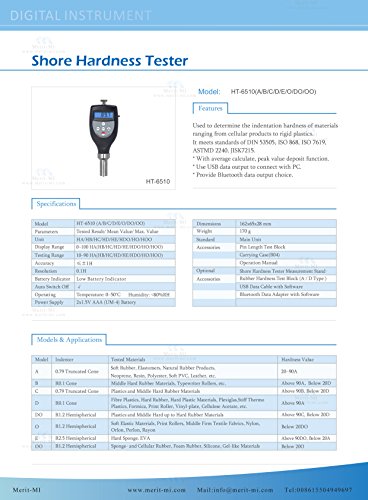 Тестер за цврстина на дигиталниот брег на HT-6510O O DUROMEMER Тешка фирма за тестирање на мерачи за ткаенина најлон