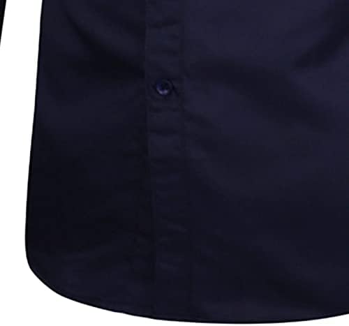 Машка цврста боја плус големина тенок работен фустан кошули бизнис баги едноставна кошула светло лапава кошула со долг ракав