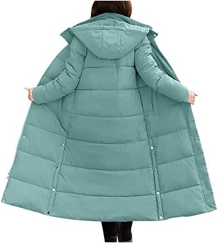 Cokuera женска мода лабава зима нова качулка јакна каузална тенка плус долга густа памучна пријатна палто за надворешна облека со џеб дама