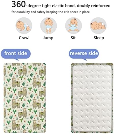 LLAMA тематски вграден креветче за креветчиња, стандарден сад за креветчиња за креветчиња ултра мек материјал-бебе за девојчиња за