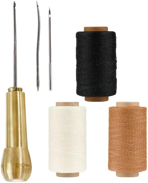 Комплет за алатки за шиење Shwakk Shwakk со рачно шиење за шиење за шиење за шиење за шиење на рака, алатка за кожни додатоци за конец