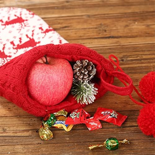 Uxzdx cujux 5pcs плетени Божиќни порибни божиќни бонбони за бонбони, држач за лагер чорапи украси за новогодишни украси Божиќ