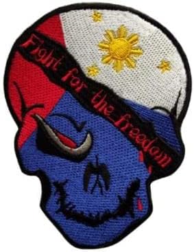 Филипини знаме Филипини череп борба за слободата извезена во воен тактички морал декоративна лепенка за воен тактички морал