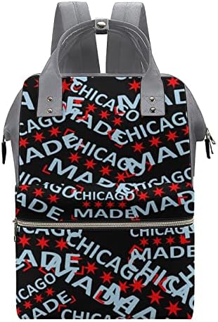 Фанистар Чикаго Направи Печатена Торба За Пелени Торба За Бебиња Торби За Пелени Водоотпорна Патна Торба За Рамо За Мама И Тато