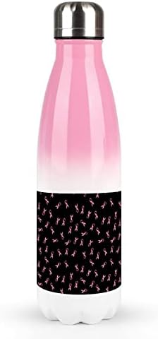Рак на дојка розова лента 17oz Спортско шише со вода од не'рѓосувачки челик изолиран спортот за кола за еднократна форма на кола