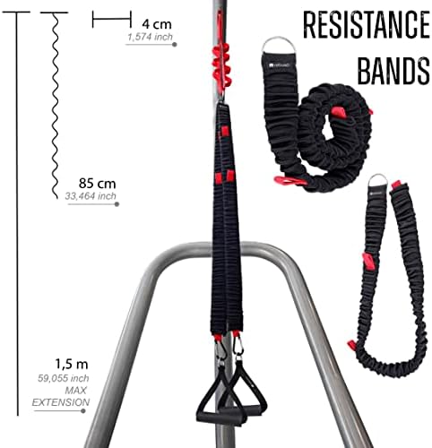Ребуа мултифункционални ленти за отпорност, фитнес ленти со рачки, жици за вежбање со рачки, вкупни опсези за отпорност на теретана,