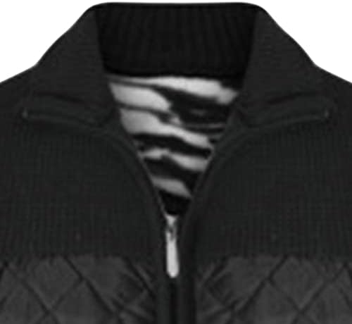Машки Полн Патент Секојдневен Плетен Кардиган Штанд Јака Зимски Топол Дебел Џемпер Тенок Фит Меки Џемпери Обложени Со Руно