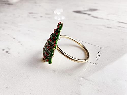 У/Б Божиќни салфетки прстени, брада од салфетка за Божиќ, држач за прстени од салфетка за Божиќна маса Декоративна или вечера за вечера за