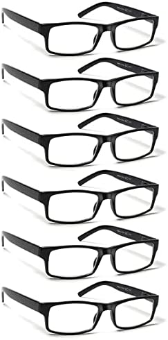 Biencool 6 пакувања очила за читање Традиционални рамки за мажи и жени читатели со пролетни натоварени шарки