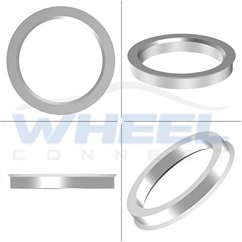 Центрични прстени за поврзување на тркалото, 71,5 до 57,1 сет од 4, алуминиумски легури на легури 57.1 до 71,5, О.Д: 71,5мм