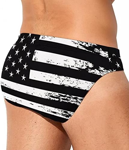 Пливање кратки за мажи плус големина мека 4 -ти јули одмор за капење Смешна еластична половината 3D знаме за печатење кратки костуми за