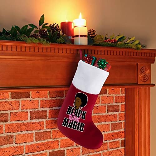 Црна девојка магија Божиќно порибување божиќни чорапи торбичка куќа семејство Божиќ декор
