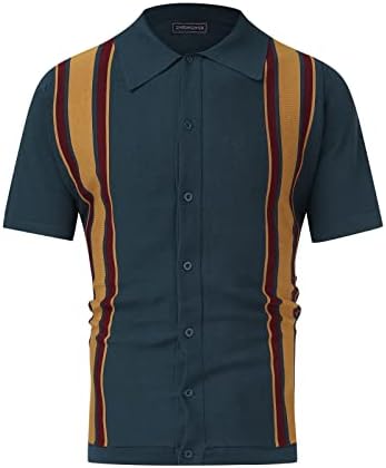 Aipengry Mens Polo кошули лето моден рекреација за рекреација, шарена кошула за голф, со копче за брзо сушење на кампови за сушење