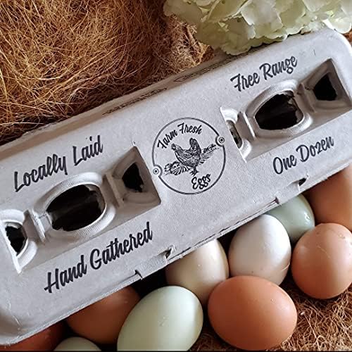 25 картони со јајца - Симпатична гроздобер дизајн за вашата фарма свежи јајца, рециклиран картон од хартија, цврсто и еднократно,