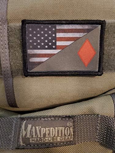 Целосна боја 5 -та пешадиска дивизија САД Морална тактичка војска на знамето. 2x3 кука и јамка направени во САД