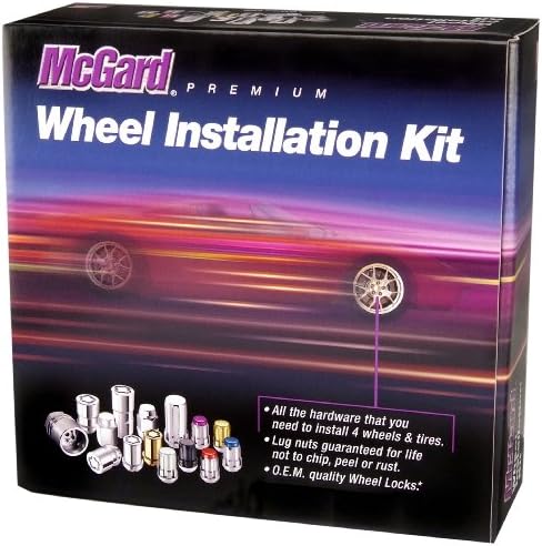 McGard 65515Bk Black Spline Drive 5 комплет за инсталација на тркала, 16 лапчиња / 4 брави / 1 копче / 1 Алатка за инсталирање
