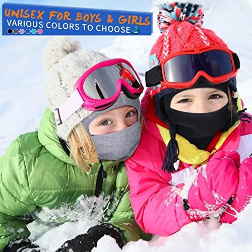 Детска балаклава ски-маска 2 пакет, зимска капа за лице за лице за вратот за 3-15 момче девојче, целосни маски за лице за велосипедизам