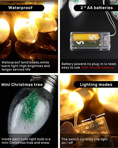 6,6 ФТ Божиќни светла за украси во затворен простор во спална соба, светла за внатрешни светла на отворено, висечки батерии управувани