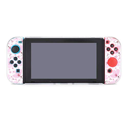 Случај за Nintendo Switch, Pink Spring Sakura Blossom пет-парчиња Поставете заштитни капаци на куќиште на конзола за конзола за прекинувач
