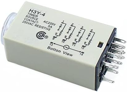 Гуми ЗА Џвакање H3Y-4 0-60S Моќност OnTime Доцнење Реле Тајмер DPDT 14Pins H3Y-4 DC12V DC24V AC110V AC220V