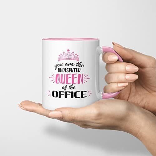 Смешна соработник или шеф Лејди керамичко кафе Крига за кафе Неспорен роденден на кралицата на канцеларијата за жена мајка сопруга тетка