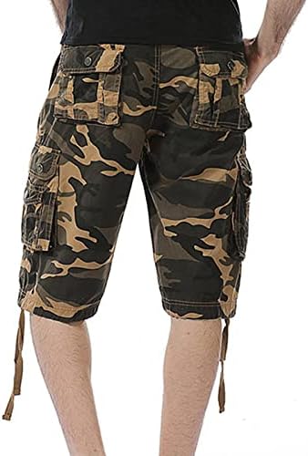 Маиифу-ГJ мажи опуштени вклопени камо карго шорцеви маскирни мулти џебови на отворено кратки панталони лесни лабави војници