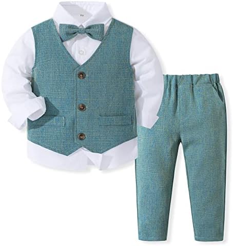 Лажниот елек -облека на момчето на бебето на типан, облечена од 2 парчиња облека за облекување 12 месеци - 5 години
