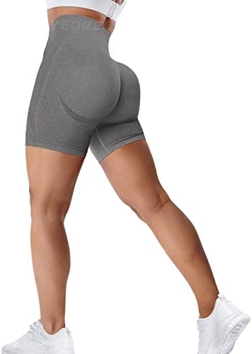Јеорео Беспрекорни шорцеви со високи половини за жени се насмевнуваат контура за велосипедисти шорцеви за салата за јога