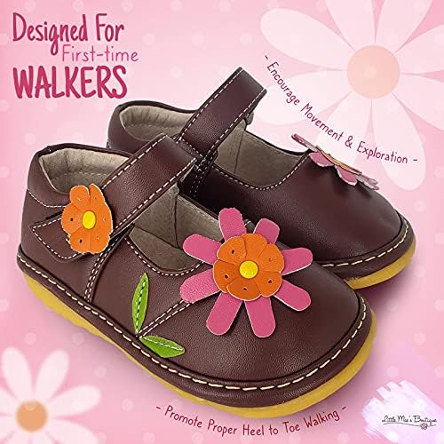 Бутикот на малата Меј Мери Јапеејн Пискливи Чевли За Мали Девојчиња, Идеални Чевли за Пешачење Со Отстранлив Чкрипеч И Прилагодлив