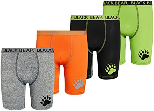 Долна облека на Black Bear Boys - 4 пакувања со долги нозе за компресија за компресија на боксери