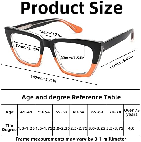 3 Пакувајте преголеми очила за читање за жени со сина светлина блокирање на стилски читатели на очила за очи за очи за очи за