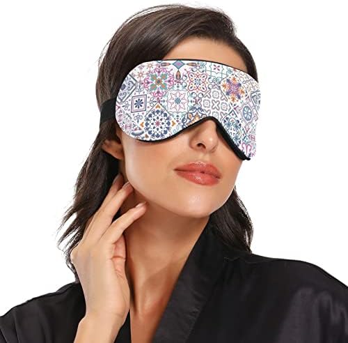 Талавера керамичка народна плочка за дишење на очите за спиење, маска, ладно чувство за спиење на очите за летен одмор, еластична контурирана